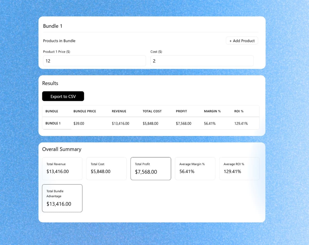 Bundle Profit Calculator